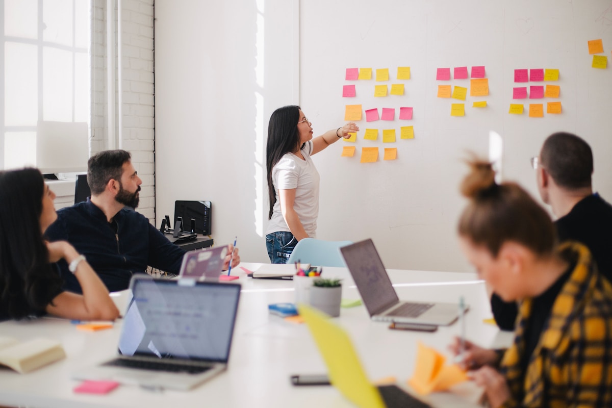Business meeting demonstrating leadership and strategic thinking