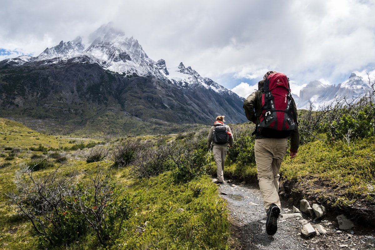 A hiking trail across mountains is measured using map scale